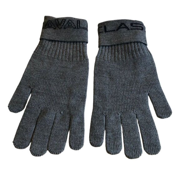 Cavalli Class Gloves Wool Grey Logo Print Knitted One Size New Tag Unisex Winter - Picture 3 of 10